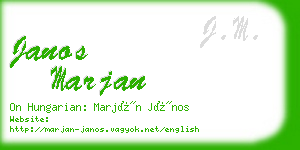 janos marjan business card